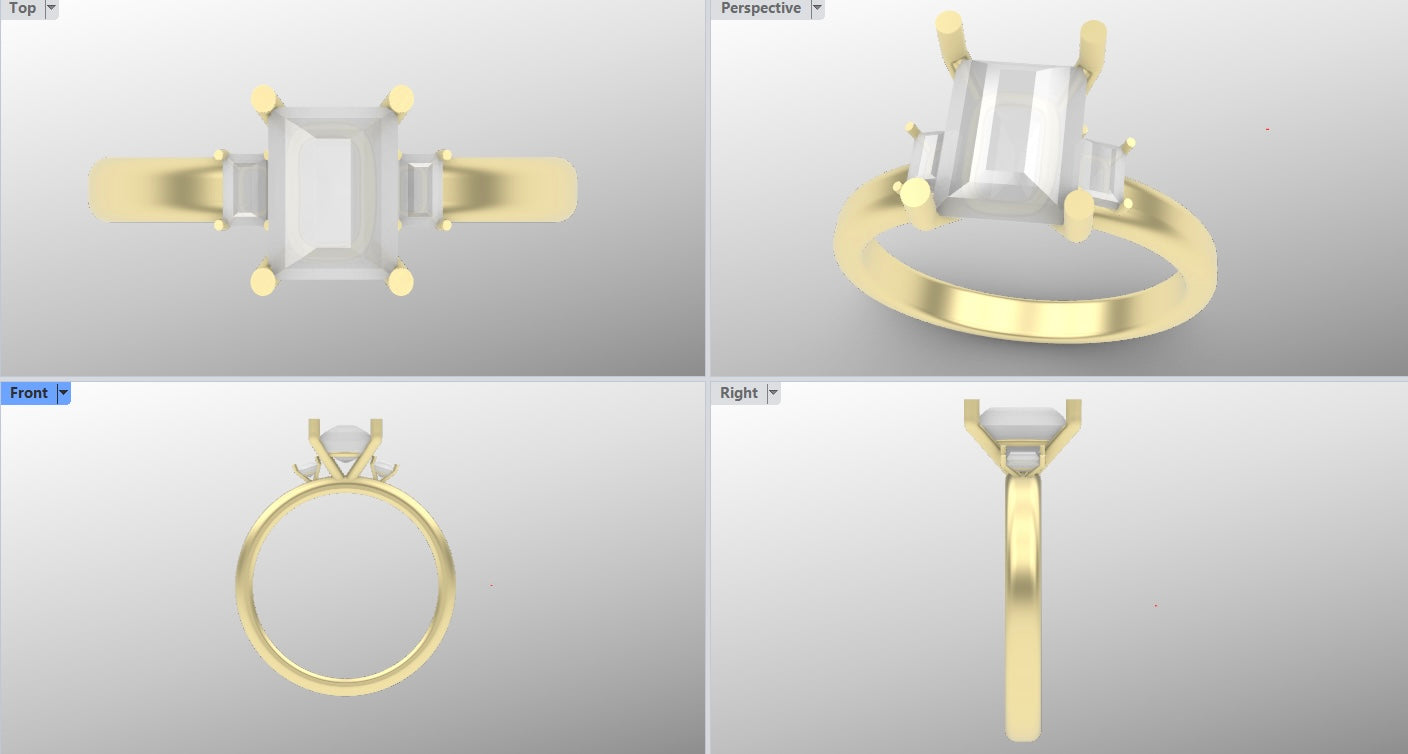 The JoAnne Three Stone Ring