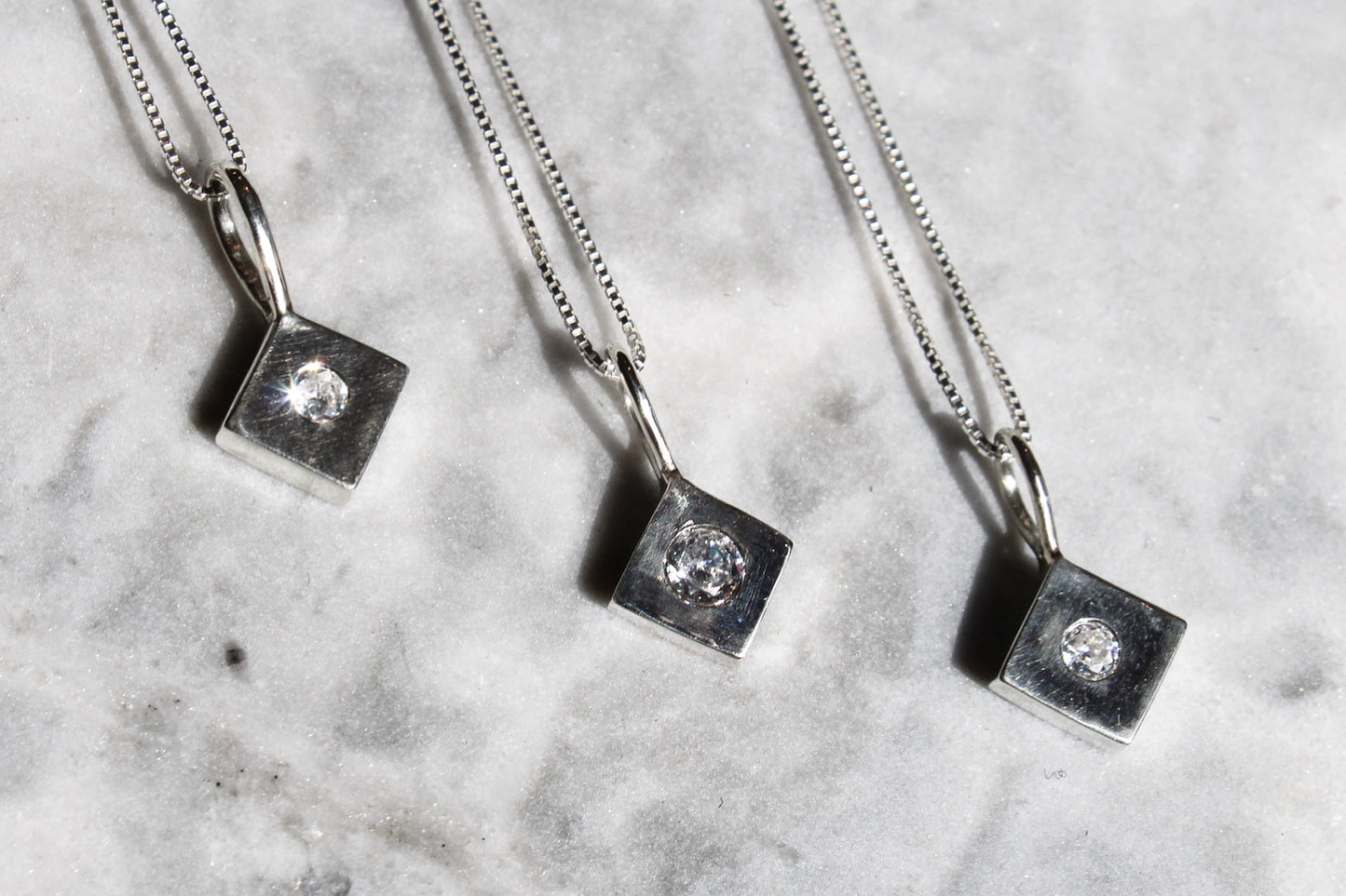 Flush Set Diamond shape Pendant